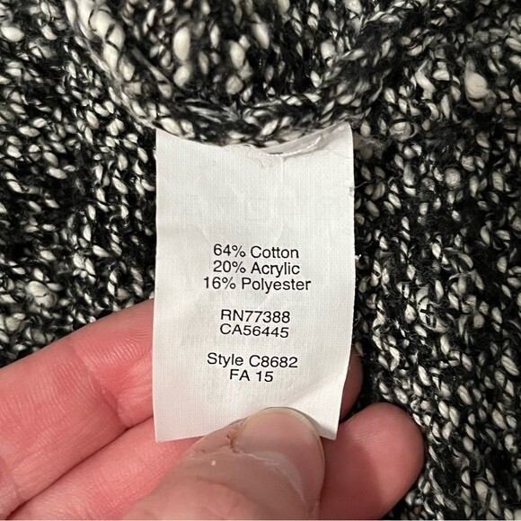 J Crew Black & White Marled Knot Crewneck Long Sleeve Sweater Size Small - Picture 7 of 7